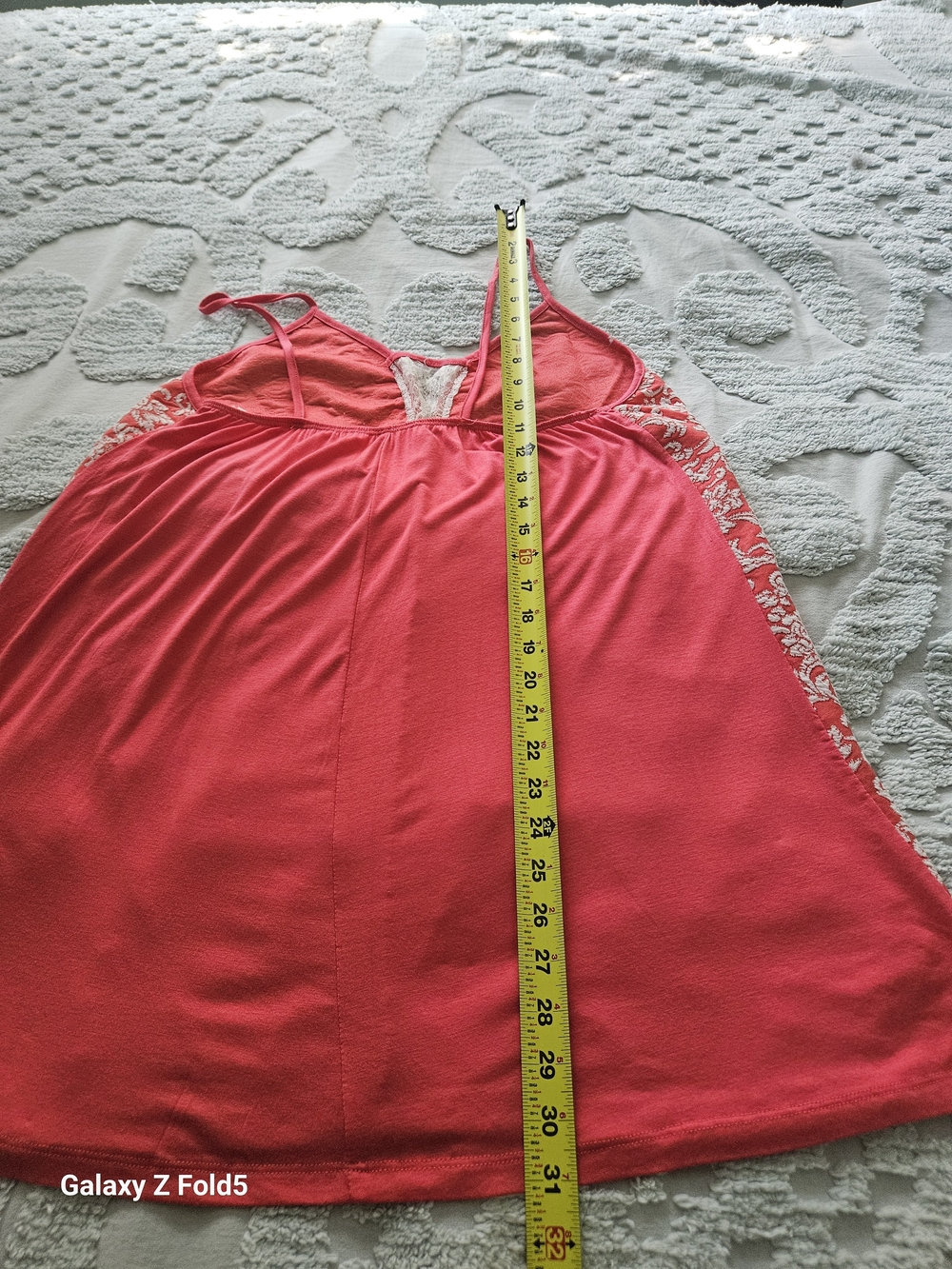 Plus Lace-Inset Floral Coral Camisole - Picture 7 of 9